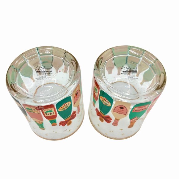 NWT NORDSTROM TMD SET OF 2 GOLD RIM CHAMPAGNE BOTTLE DESIGN ROCKS GLASSES - Picture 7 of 7